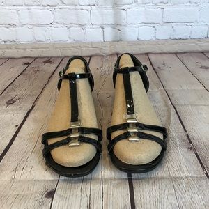 E Angiolini Black Strap Sandal Shoe Size 7.5